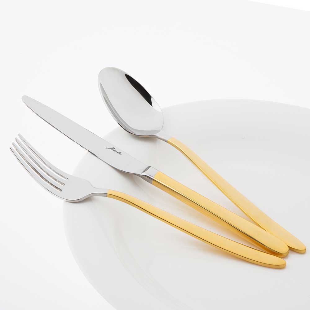 JUMBO 9400 GOLD PLATED FLATWARE SETS 84 PCS FOR 12 PERSON
