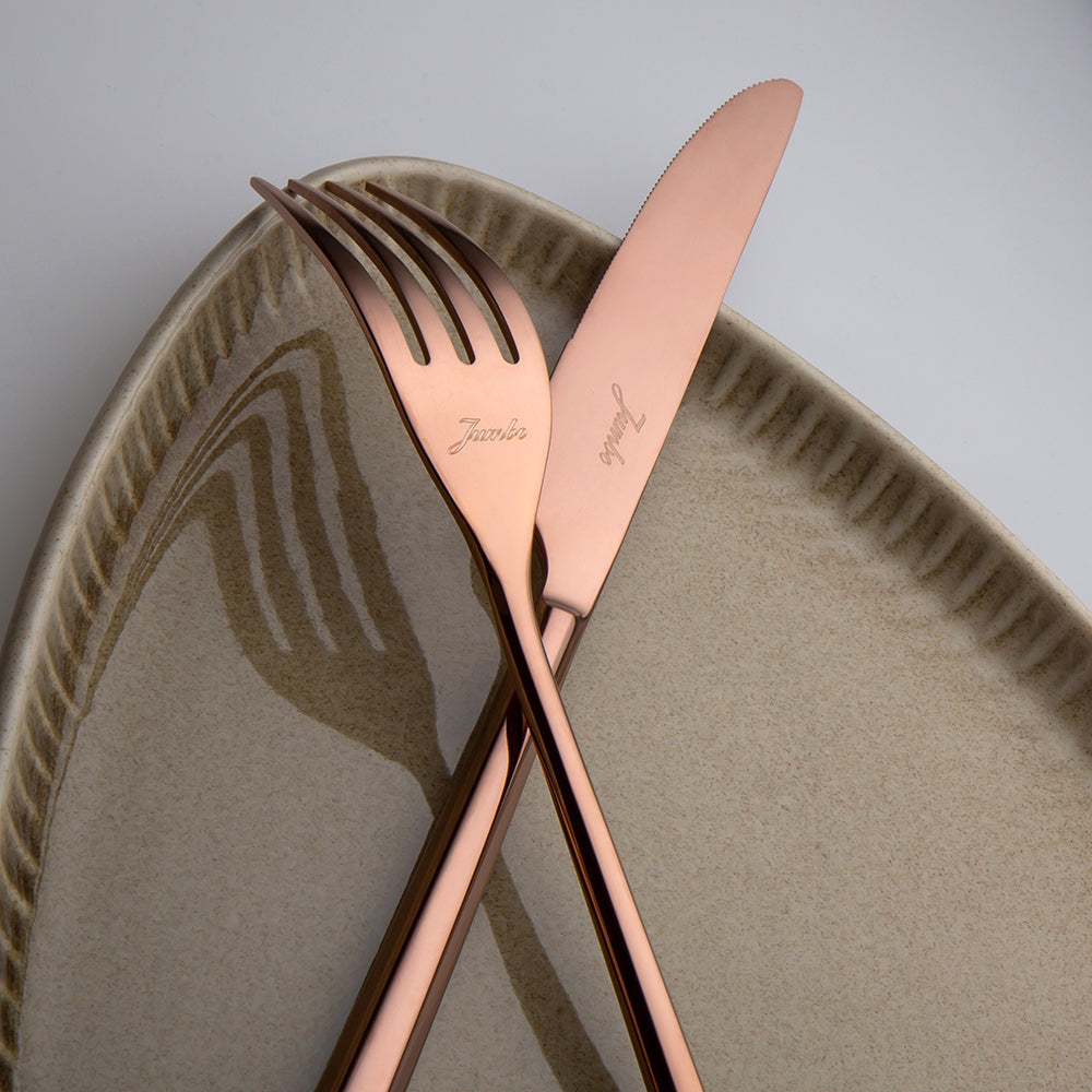 Jumbo 1001 Titanium Bronze 84-Piece Cutlery Set for 12 People