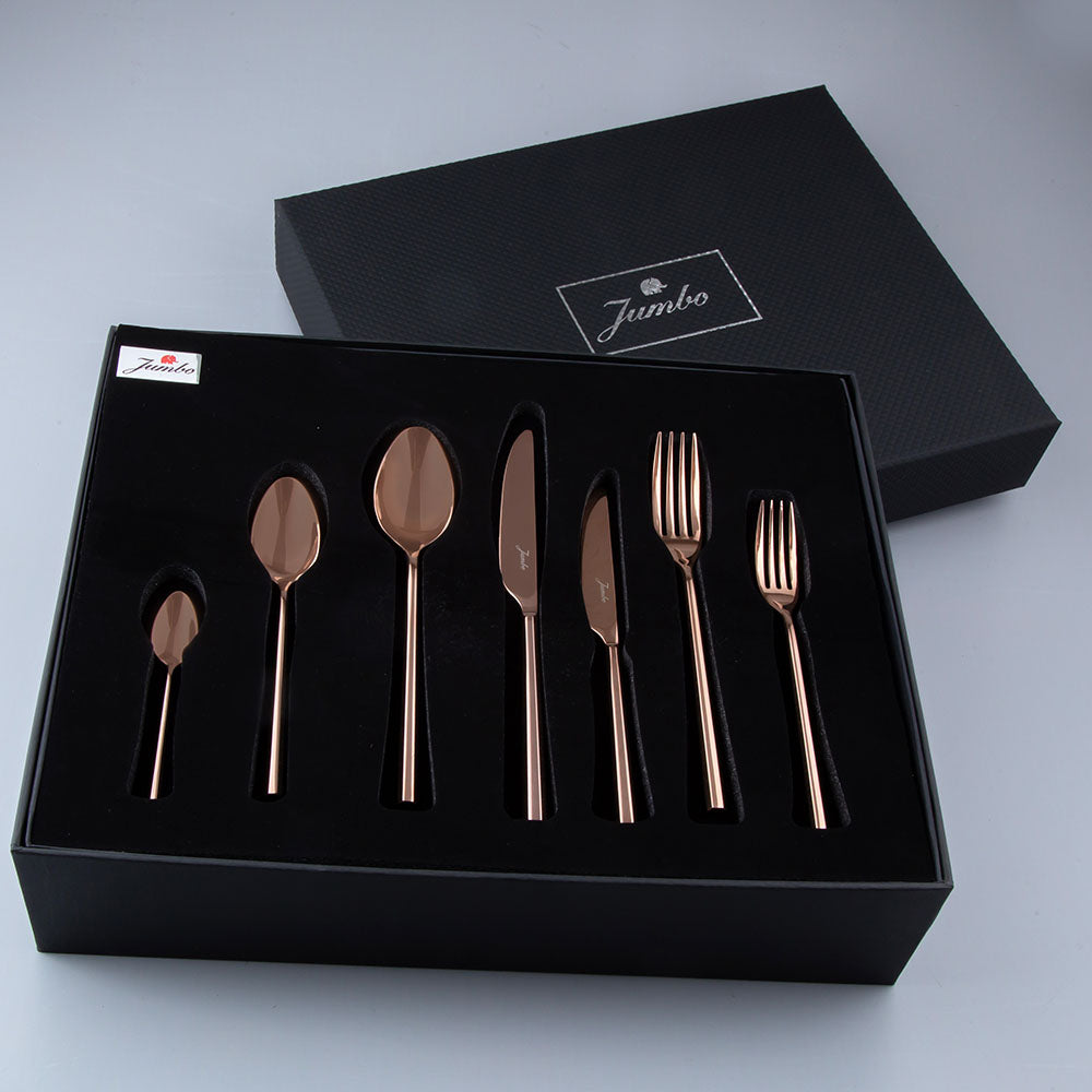Jumbo 1001 Titanium Bronze 84-Piece Cutlery Set for 12 People